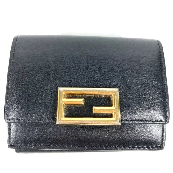 authenticity guaranteed FENDI logo Compact wallet Trifold wallet - Picture 1 of 13